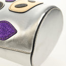 GUCCI Hand Bag Leather Silver Auth 153926M-10