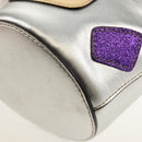 GUCCI Hand Bag Leather Silver Auth 153926M-11