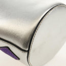 GUCCI Hand Bag Leather Silver Auth 153926M-12