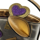 GUCCI Hand Bag Leather Silver Auth 153926M-17