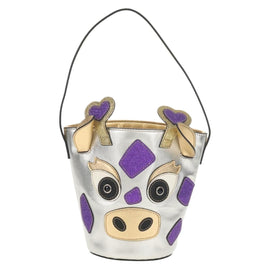 GUCCI Hand Bag Leather Silver Auth 153926M - 0