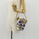 GUCCI Hand Bag Leather Silver Auth 153926M-23