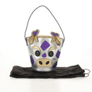 GUCCI Hand Bag Leather Silver Auth 153926M-24