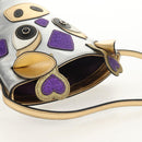 GUCCI Hand Bag Leather Silver Auth 153926M-6