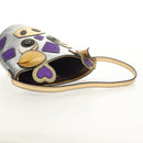 GUCCI Hand Bag Leather Silver Auth 153926M-7