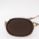 CELINE Macadam Canvas Circle Shoulder Bag PVC Leather Brown Gold Auth 153927-10