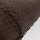 CELINE Macadam Canvas Circle Shoulder Bag PVC Leather Brown Gold Auth 153927-14