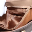 CELINE Macadam Canvas Circle Shoulder Bag PVC Leather Brown Gold Auth 153927-21