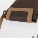 CELINE Macadam Canvas Circle Shoulder Bag PVC Leather Brown Gold Auth 153927-7