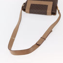 CELINE Macadam Canvas Circle Shoulder Bag PVC Leather Brown Gold Auth 153927-8