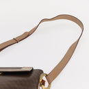 CELINE Macadam Canvas Circle Shoulder Bag PVC Leather Brown Gold Auth 153927-9
