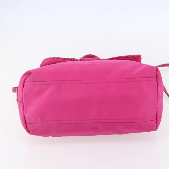PRADA Hand Bag Nylon 2way Pink Gold Auth 153929