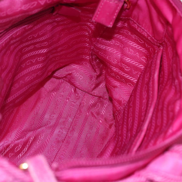 PRADA Hand Bag Nylon 2way Pink Gold Auth 153929