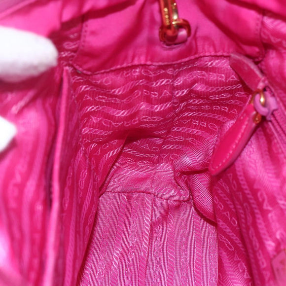 PRADA Hand Bag Nylon 2way Pink Gold Auth 153929