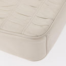 PRADA Gathered Chain Shoulder Bag Leather White Gold Auth 153930-16