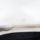 PRADA Gathered Chain Shoulder Bag Leather White Gold Auth 153930-19