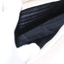 PRADA Gathered Chain Shoulder Bag Leather White Gold Auth 153930-11