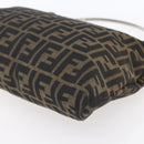 FENDI Zucca Canvas Hand Bag Black Brown Auth 153931-9