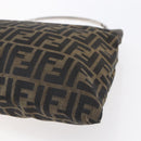 FENDI Zucca Canvas Hand Bag Black Brown Auth 153931-15