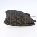 FENDI Zucca Canvas Hand Bag Black Brown Auth 153931-4