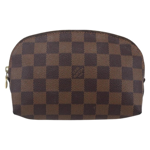 LOUIS VUITTON Damier Ebene Pochette Cosmetic PM Pouch N47516 LV Auth 153935