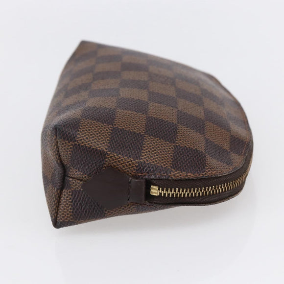 LOUIS VUITTON Damier Ebene Pochette Cosmetic PM Pouch N47516 LV Auth 153935