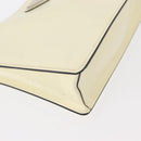 PRADA Chain Shoulder Bag Safiano leather White Silver Auth 153937-10