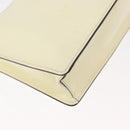 PRADA Chain Shoulder Bag Safiano leather White Silver Auth 153937-12