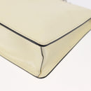 PRADA Chain Shoulder Bag Safiano leather White Silver Auth 153937-13
