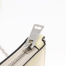PRADA Chain Shoulder Bag Safiano leather White Silver Auth 153937-14