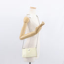 PRADA Chain Shoulder Bag Safiano leather White Silver Auth 153937-21