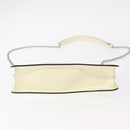 PRADA Chain Shoulder Bag Safiano leather White Silver Auth 153937-9