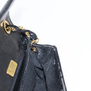 BALLY Quilted Chain Shoulder Bag Leather Black Gold Auth 153938-19
