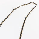 BALLY Quilted Chain Shoulder Bag Leather Black Gold Auth 153938-8