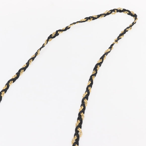 BALLY Quilted Chain Shoulder Bag Leather Black Gold Auth 153938