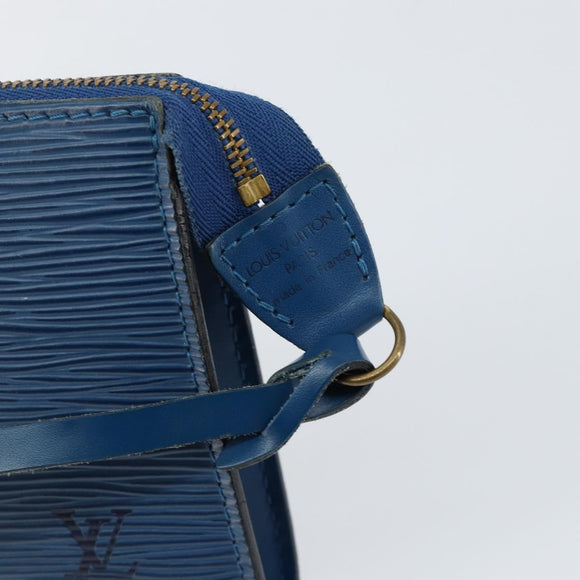 LOUIS VUITTON Epi Pochette Accessoires Accessory Pouch Blue M52985 Auth 153939