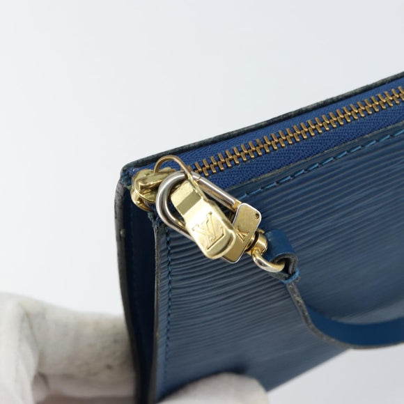 LOUIS VUITTON Epi Pochette Accessoires Accessory Pouch Blue M52985 Auth 153939