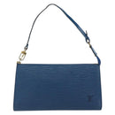 LOUIS VUITTON Epi Pochette Accessoires Accessory Pouch Blue M52985 Auth 153939-13