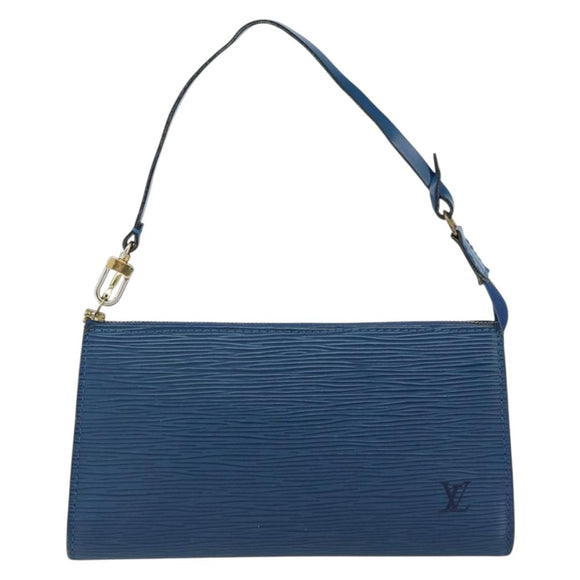 LOUIS VUITTON Epi Pochette Accessoires Accessory Pouch Blue M52985 Auth 153939