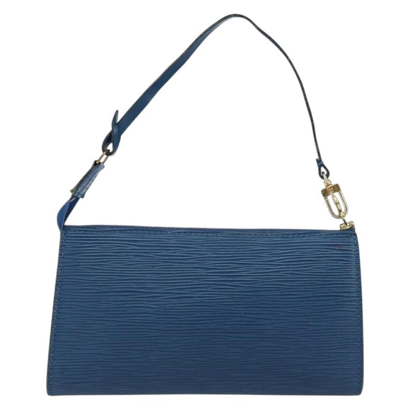 LOUIS VUITTON Epi Pochette Accessoires Accessory Pouch Blue M52985 Auth 153939