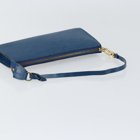 LOUIS VUITTON Epi Pochette Accessoires Accessory Pouch Blue M52985 Auth 153939