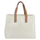 LOUIS VUITTON Monogram Vernis Reade PM Handtasche Perle M91336 LV Auth 153943V-2