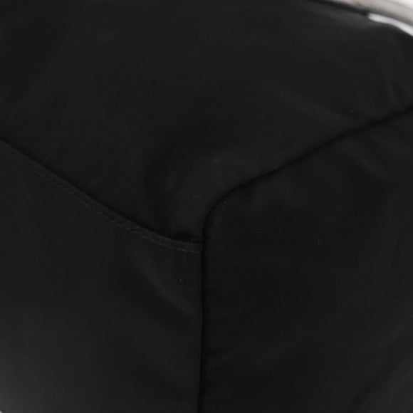 PRADA Hand Bag Nylon Black Silver Auth 153944