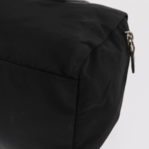 PRADA Hand Bag Nylon Black Silver Auth 153944