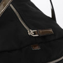 PRADA Hand Bag Nylon Black Silver Auth 153944-9