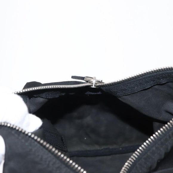 PRADA Hand Bag Nylon Black Silver Auth 153944