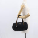 PRADA Hand Bag Nylon Black Silver Auth 153944-25