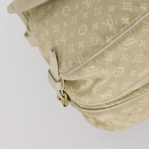 LOUIS VUITTON Monogram Mini Lin Saumur PM Bag Ivory Dunne M95314 LV Auth 153946