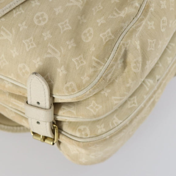 LOUIS VUITTON Monogram Mini Lin Saumur PM Bag Ivory Dunne M95314 LV Auth 153946