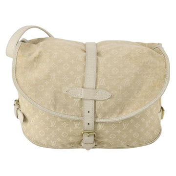 LOUIS VUITTON Monogram Mini Lin Saumur PM Bag Ivory Dunne M95314 LV Auth 153946 - 0